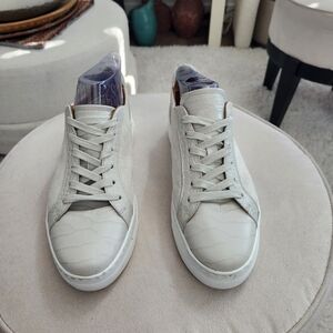 M.Gemi Womens 40.5 (9.5 US) Grey Suede w/Snakeskin detail Platform Sneakers